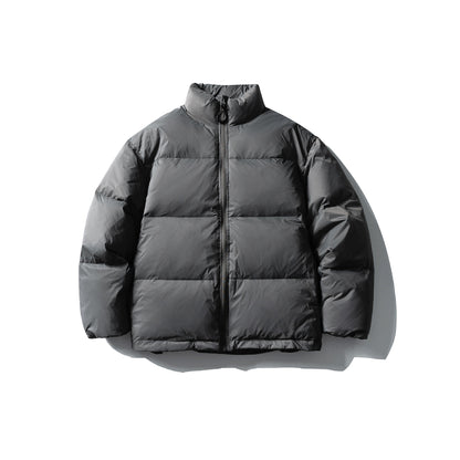 Unisex Boxy-padded short jacket with high stand-up collar and water-repellent shell EVA-US