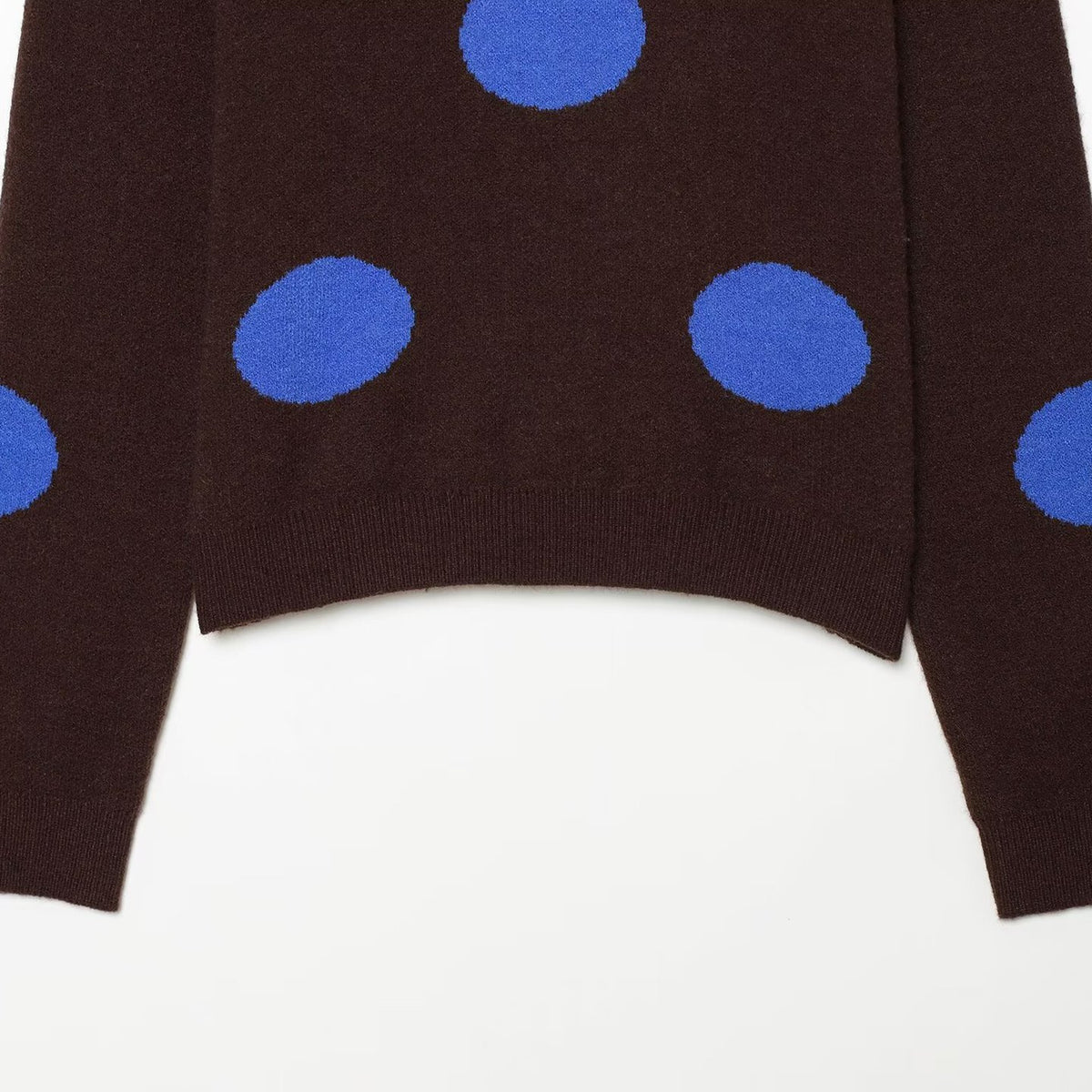 Women's fine knit round neck pullover with oversized dot pattern EVA-US