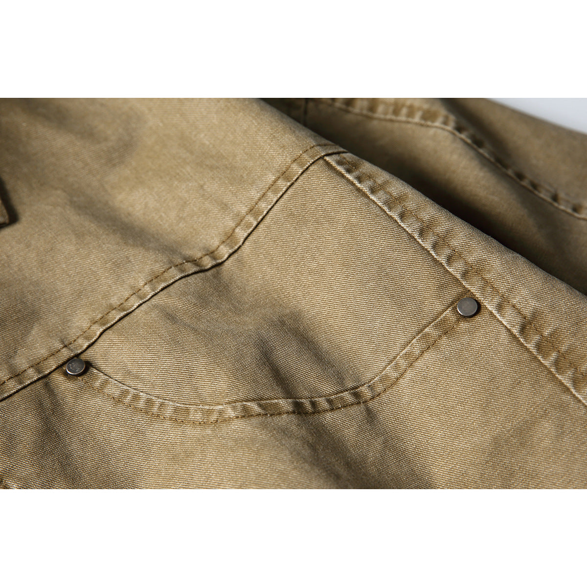 Unisex Boxy Jeans Jacket in Vintage Washed Look with Zipper and Elastic Hem EVA-US