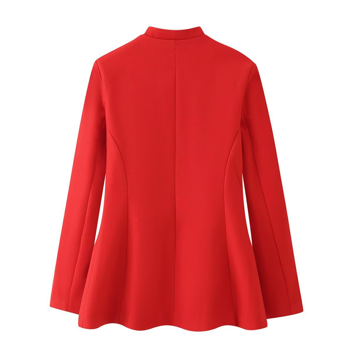 Women's short jacket in mandarin style with drop neckline and decorative knot closures EVA-US