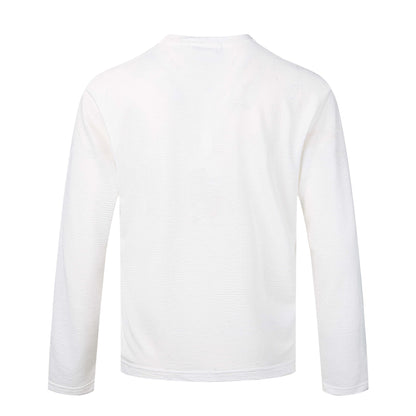 Women's fine structured long sleeve T-shirt with round neck and delicate graphic print EVA-US