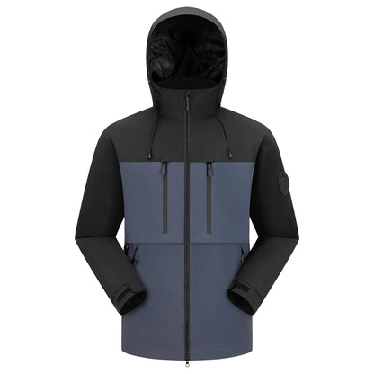 Men's Waterproof Breathable Softshell Outdoor Jacket with Adjustable Hood EVA-US