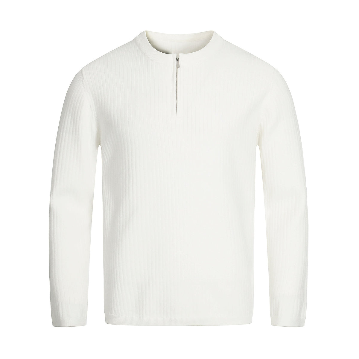 Unisex ribbed half-zip pullover with narrow silhouette and turtleneck EVA-US