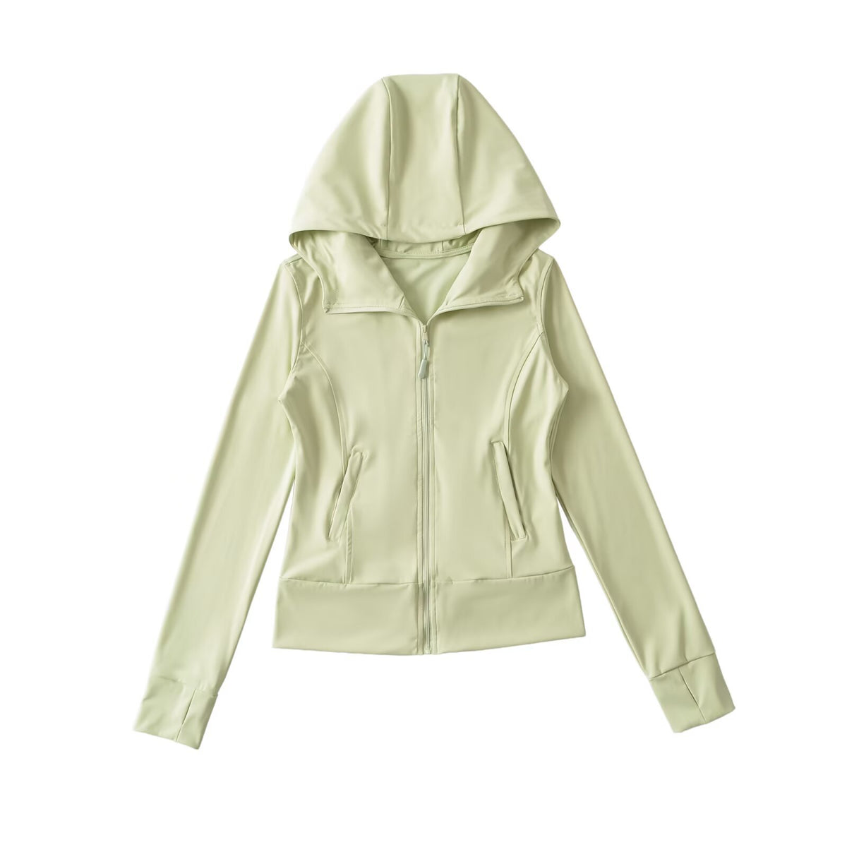 Women's Hooded Sports Jacket with Full Zip, Tailored Fit, and Integrated Zipper Pockets EVA-US