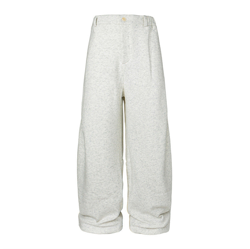 Women Wide High-Waist Jogging Pants made of French Terry with Cuffed Hem