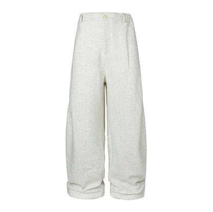 Women Wide High-Waist Jogging Pants made of French Terry with Cuffed Hem