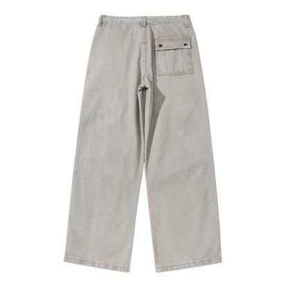 Women Wide Cropped Cargo Pants with Knee Panels and Patch Pockets EVA-US