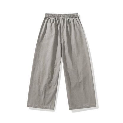 Women's wide cargo pants with elastic waistband and drawstring