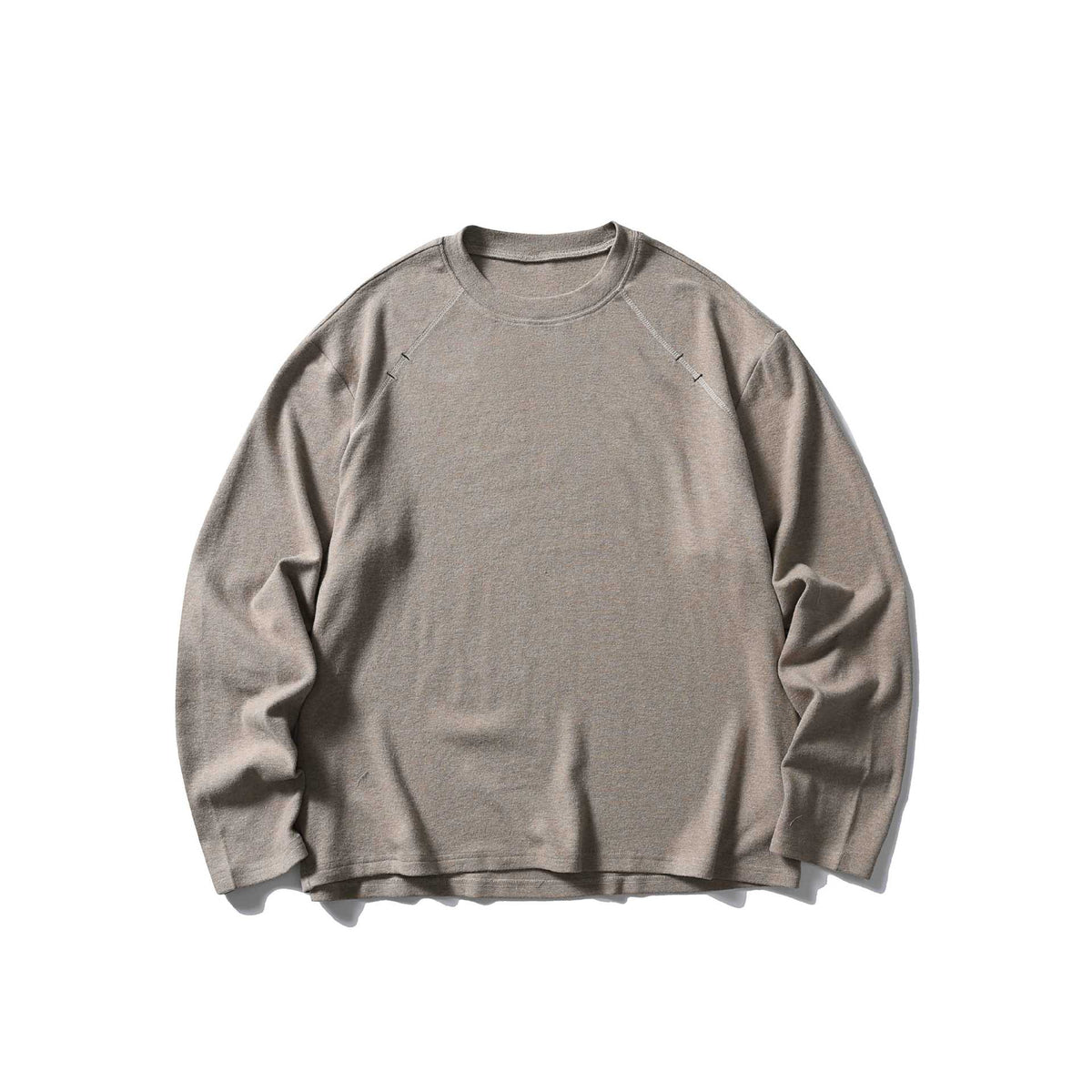 Unisex Oversize Round Neck Sweatshirt with Raglan Seams and Fine Waffle Texture EVA-US