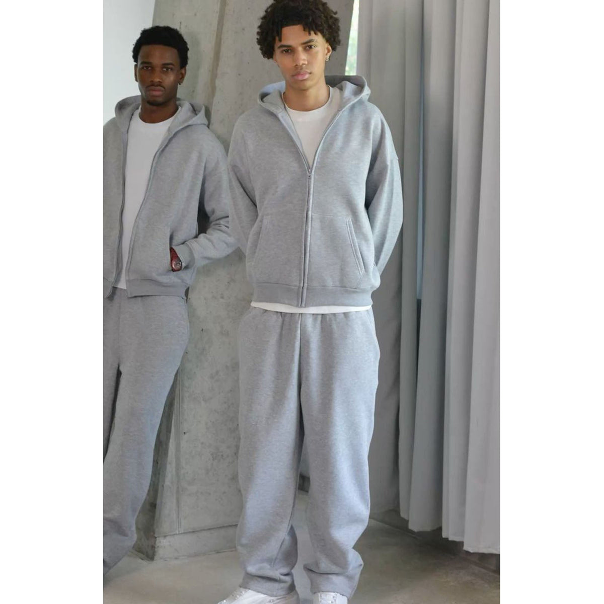 Men's Nan Oversize Zip Hoodie and Relaxed Sweatpants Set EVA-US