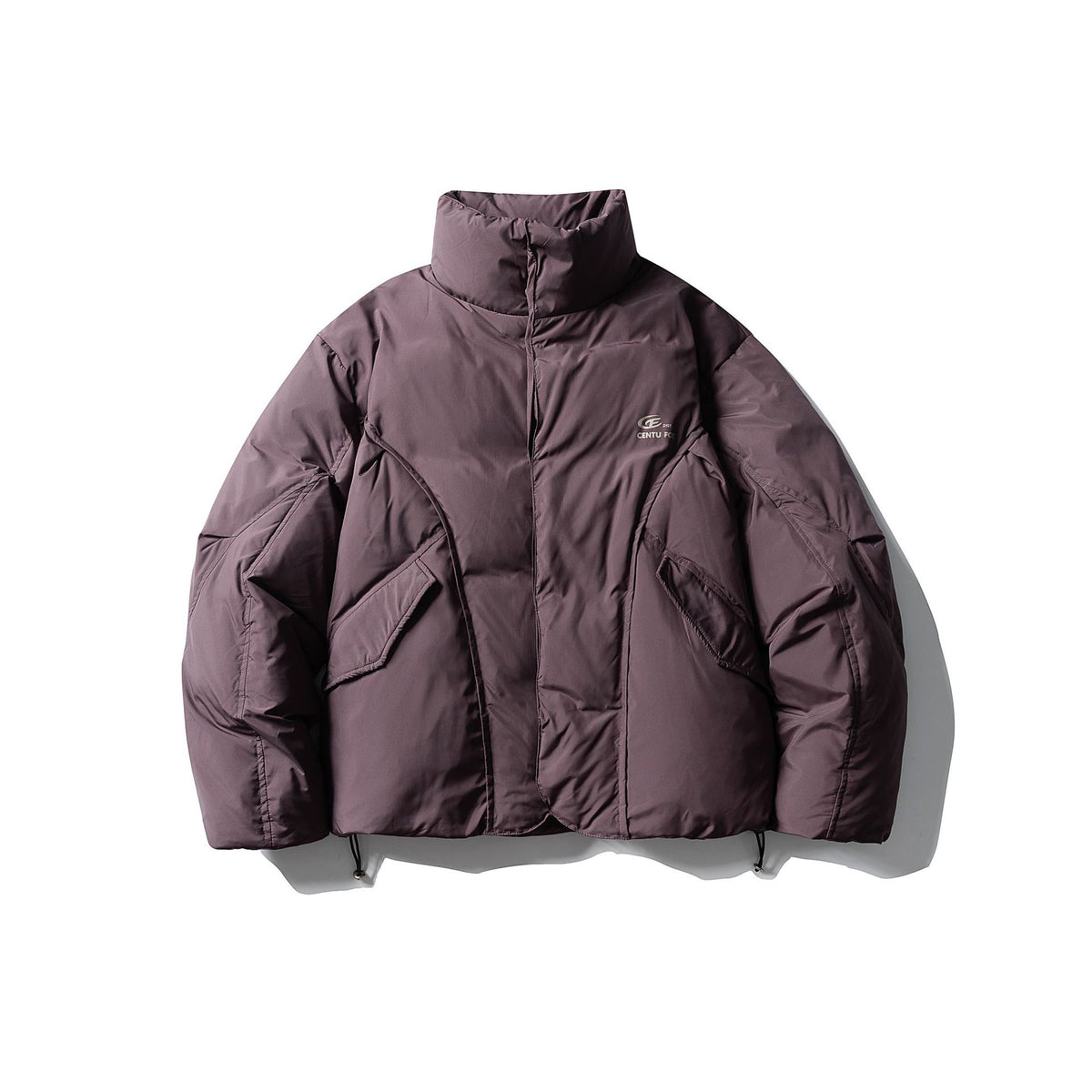 Men's Short Boxy Insulation Jacket with High Standing Collar and Large Flap Pockets EVA-US