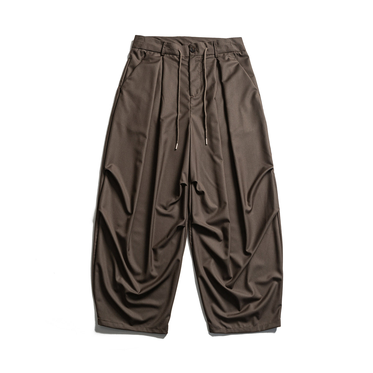 Men's cropped pants with pleats, drawstring, and discreet waistband extension EVA-US