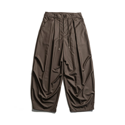 Men's cropped pants with pleats, drawstring, and discreet waistband extension EVA-US
