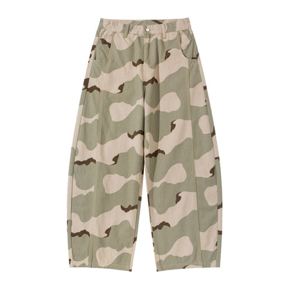 Women Wide Cropped Cargo Pants in Camouflage Utility Look EVA-US