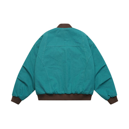 Unisex Lightly quilted oversized bomber jacket with ribbed collar and diagonally inserted pockets EVA-US