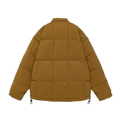 Men's Boxy quilted insulation jacket with stand-up collar, drawstring, and logo application EVA-US