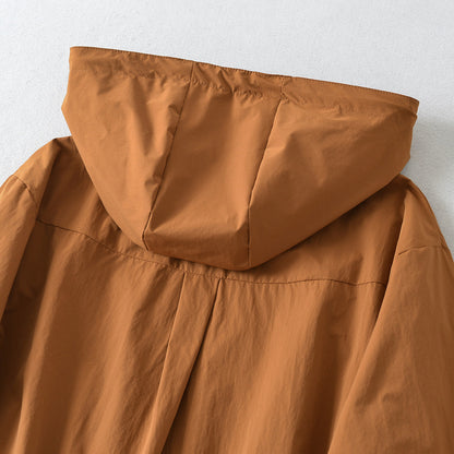 Women's Cropped Transition Jacket with Hood, Drawstring and Elastic Hem