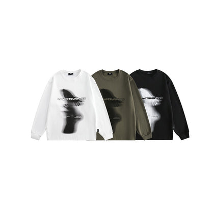 Unisex Oversize-Longsleeve shirt with surreal photo print and ribbed cuffs EVA-US