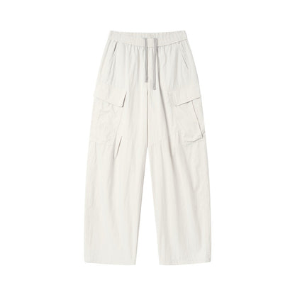 Women's Wide Cargo Culotte with Elasticated Drawstring Waist and Flap Pockets
