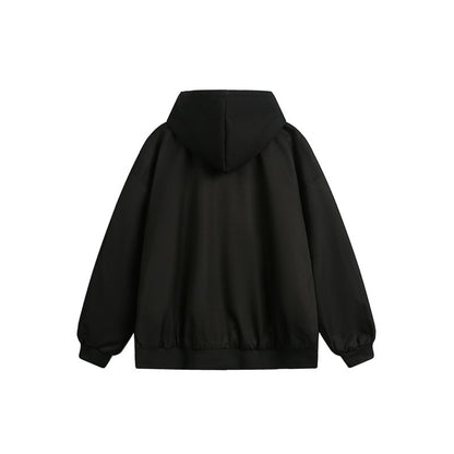 Unisex Boxy Bomber Jacket with integrated hood layer and multifunctional pockets EVA-US