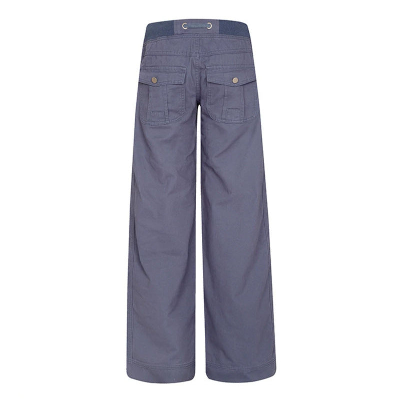 Women's Extra Wide Palazzo Pants with Elastic Comfort Waistband, Drawstring, and Patch Pockets