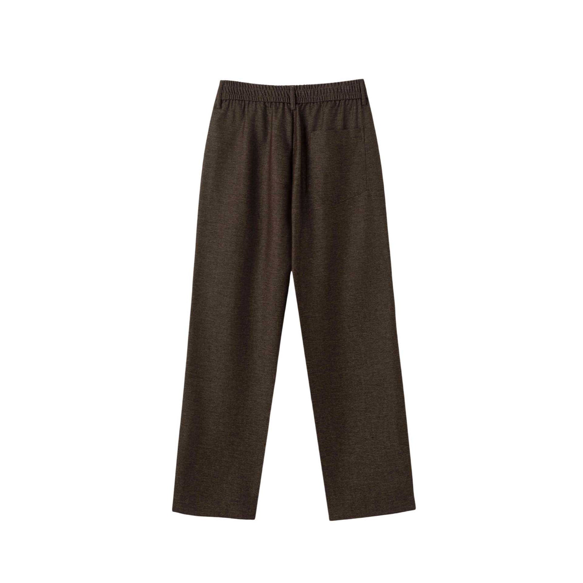 Women's high-waisted wide pleated trousers with elastic back EVA-US
