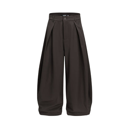 Women's wide culotte pants with high waistband, pleats, and shortened hem EVA-US