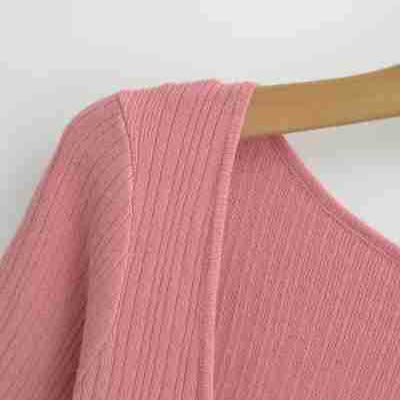 Women Figure-hugging ribbed Midi dress made of stretch knit EVA-US
