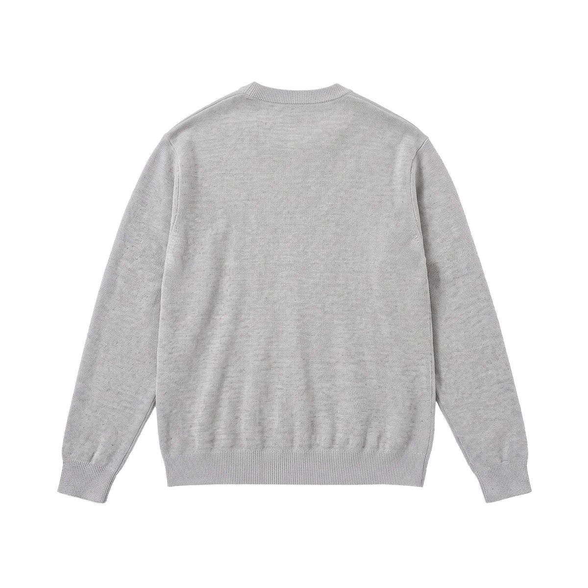 Men's Fine Round Neck Sweatshirt made of Terry Fleece with Ribbed Hem