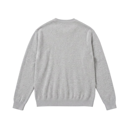 Men's Fine Round Neck Sweatshirt made of Terry Fleece with Ribbed Hem