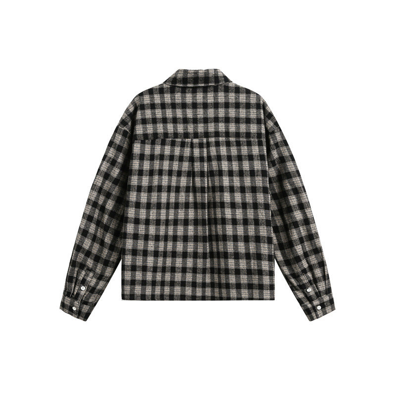 Men's Boxy Overshirt made of brushed flannel blend with full button placket EVA-US