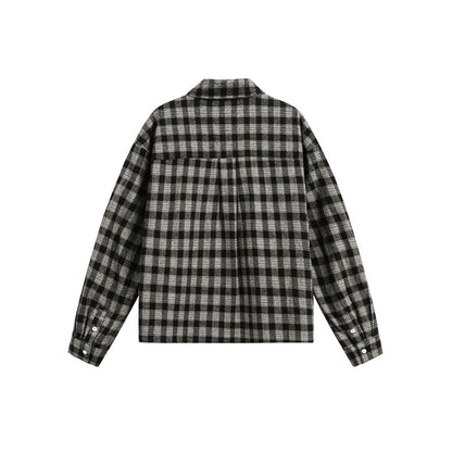 Men's Boxy Overshirt made of brushed flannel blend with full button placket EVA-US
