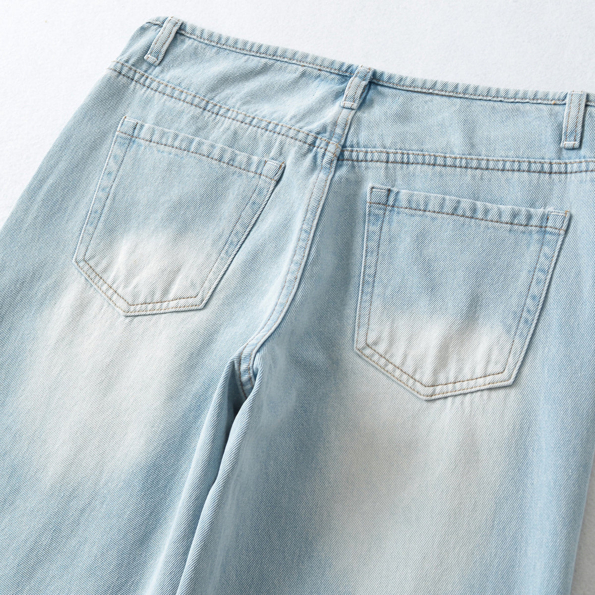 Women Highwaist Cropped Jeans with straight cut and wide leg EVA-US