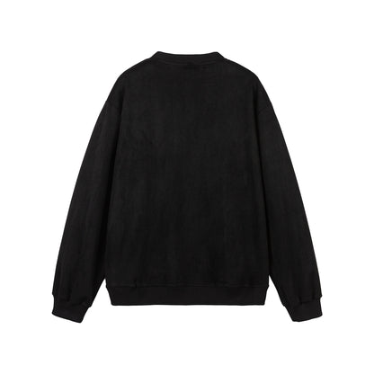 Women Cropped Oversized Sweatshirt with Integrated Blouse Insert and V-Neck EVA-US