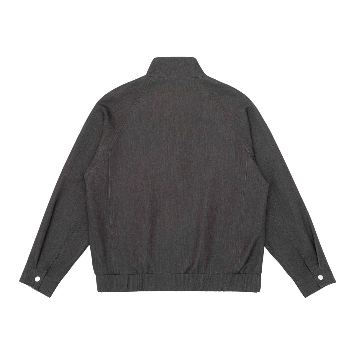 Unisex short jacket in denim mix with quilted division, stand-up collar and concealed zipper EVA-US