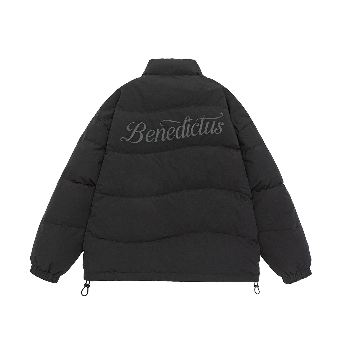 Women's Boxy Quilted Puffer Jacket with High Stand Collar, Drawstring and Elastic Cuffs EVA-US