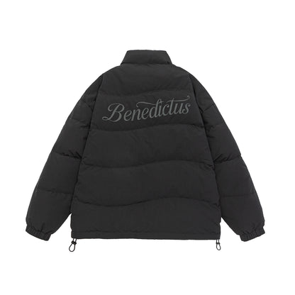 Women's Boxy Quilted Puffer Jacket with High Stand Collar, Drawstring and Elastic Cuffs EVA-US
