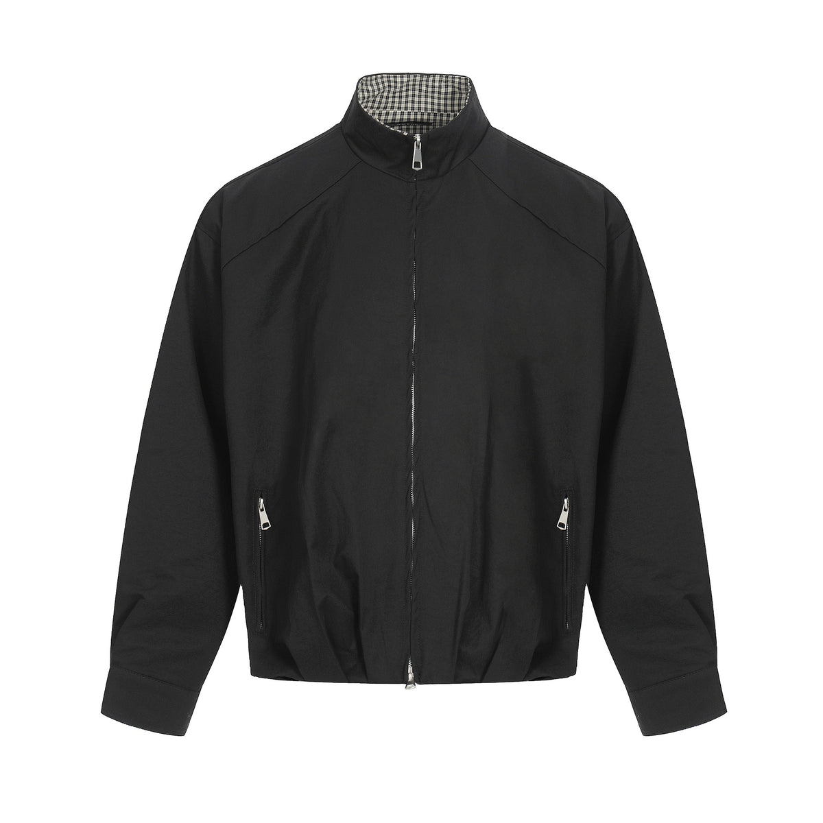 Men's Lightweight Windbreaker Blouson with Funnel Neck and Concealed Zippers EVA-US