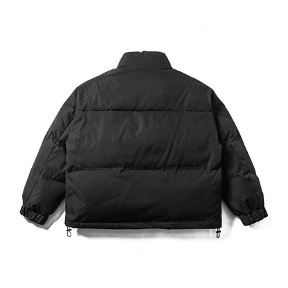 Unisex Boxy-padded Puffer jacket with high standing collar, adjustable hem and utility belt EVA-US
