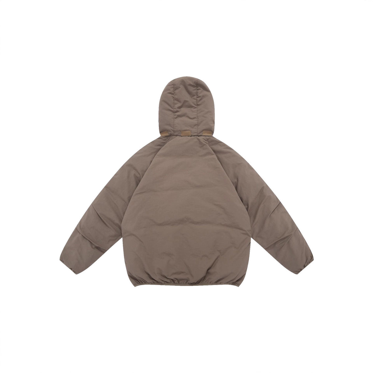 Unisex Voluminous Hooded Insulation Jacket in Boxy Cut with Concealed Zipper Pockets EVA-US