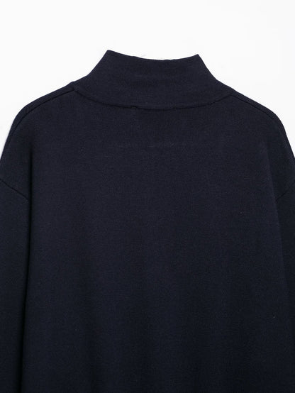 Women's Cropped Cardigan with Stand-up Collar and Full Zip EVA-US