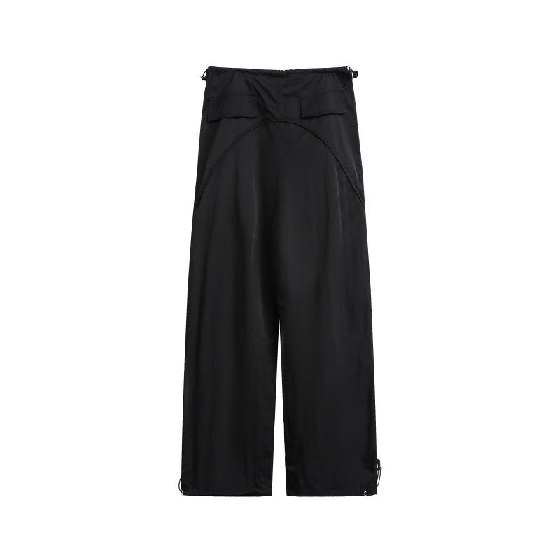 Women's wide cargo pants with drawstring waistband and adjustable hem EVA-US