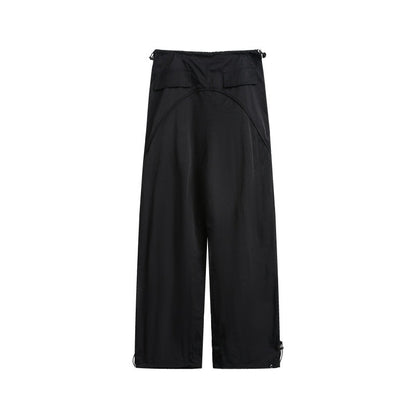 Women's wide cargo pants with drawstring waistband and adjustable hem EVA-US