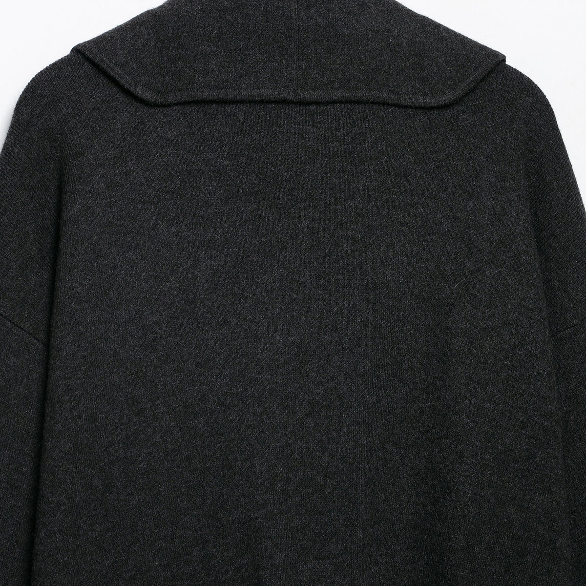 Women's short cut open wool blend cardigan with large shawl collar and boxy cropped silhouette EVA-US