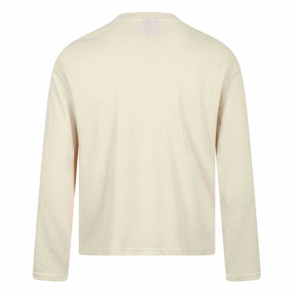 Unisex Relaxed-Fit Long Sleeve Shirt with Floral Illustration Graphic and Ribbed Round Neck EVA-US