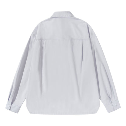 Women Oversize Boxy Shirt Blouse made of a lightweight cotton blend with chest pocket EVA-US