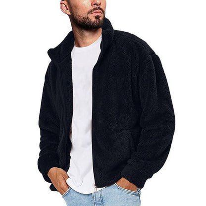 Men's fleece jacket with soft inner lining and practical pockets EVA-US