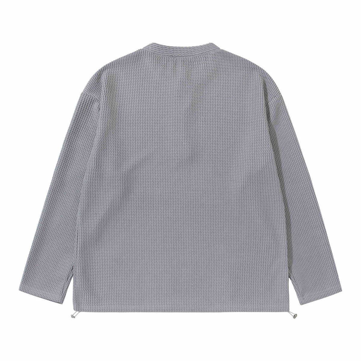 Unisex Waffle Knit Henley Sweater with Drawstring Hem EVA-US