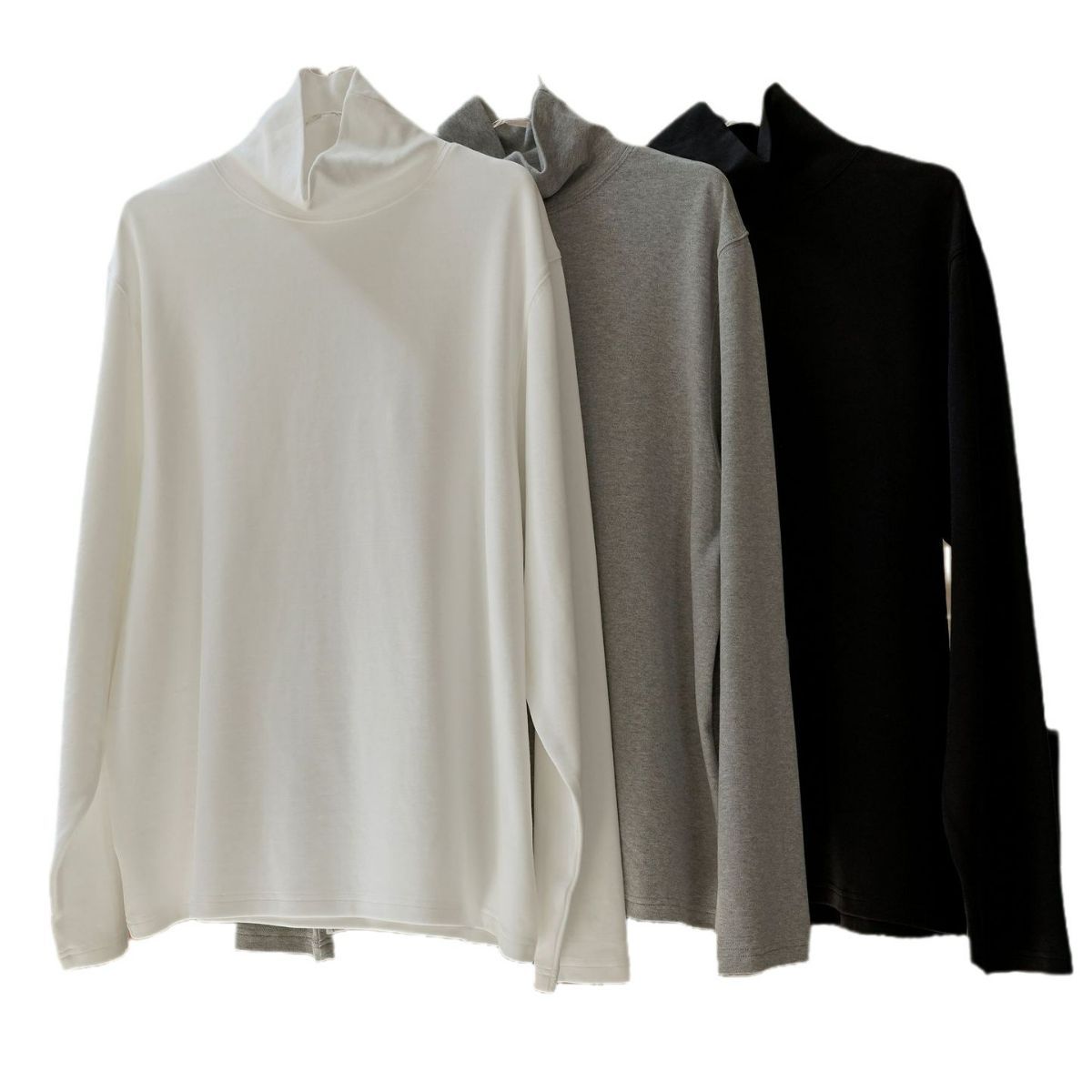 Women's Oversized Sweatshirt with High Roll Neck and Dropped Shoulders EVA-US