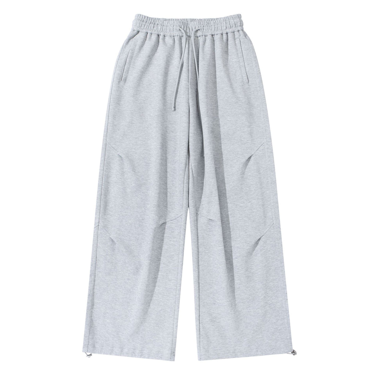 Unisex Wide French-Terry Sweatpants with elastic drawstring waistband, side pockets, and adjustable hem